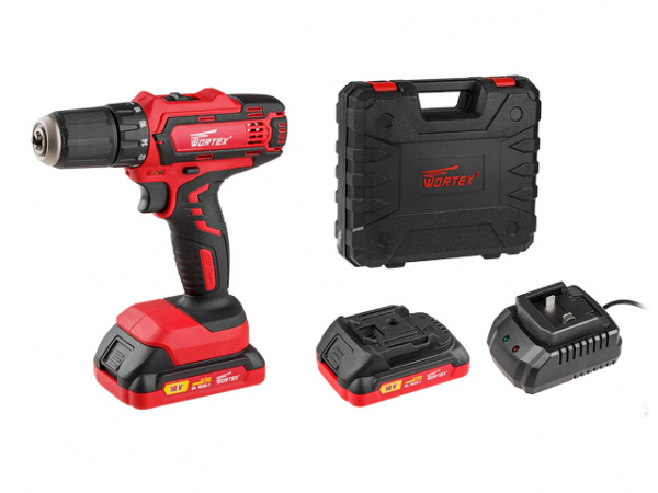 Дрель-шуруповерт WORTEX BD 1820-1 DLi в чем. ALL1 (18.0 В, 2 акк., 2.0 А/ч Li-Ion, 2 скор., 30 Нм