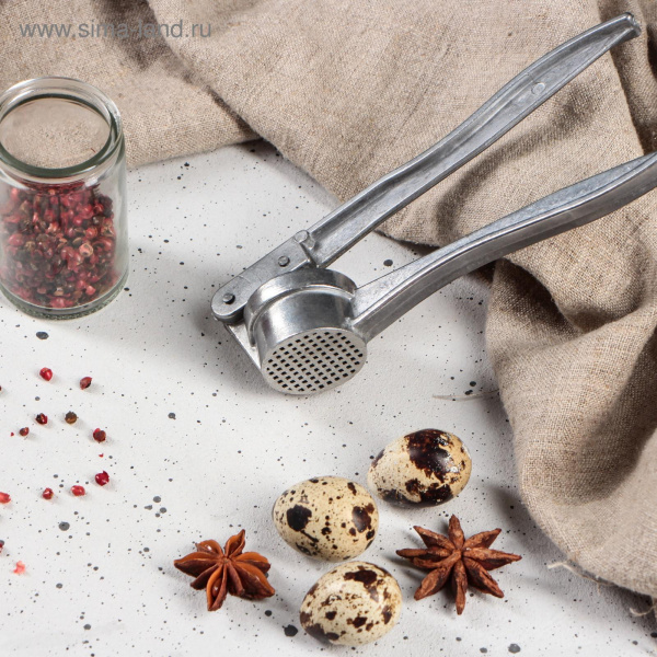 Пресс для чеснока алюминиевый, круглый, большой 2364834