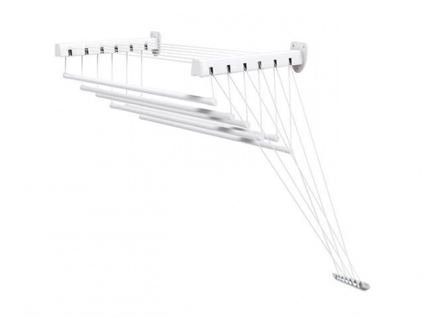Сушилка для белья стеновая стальная 1,6 м, 6 стержней, белая, PERFECTO LINEA (6 стержней) (36-003161