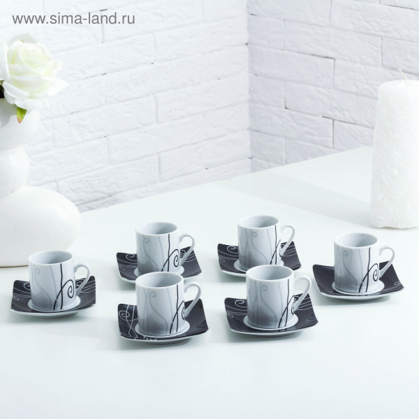 Кофейный набор, 12 предметов, чашка 70мл/2707016
