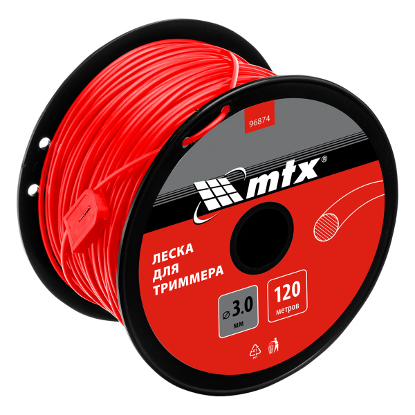 Леска для триммера круглая 3,0 мм х 120 м, на катушке MTX/96874