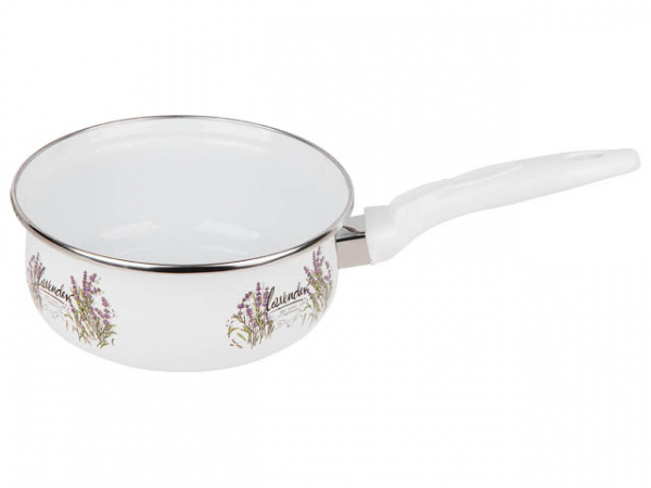 Ковш стальной эмалированный, 1.3 л, серия Цветок лаванды, PERFECTO LINEA