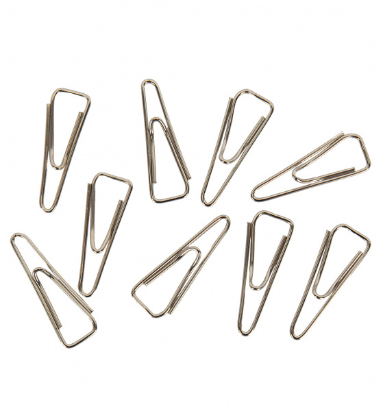 Скрепки 22мм 100шт треугольные никель