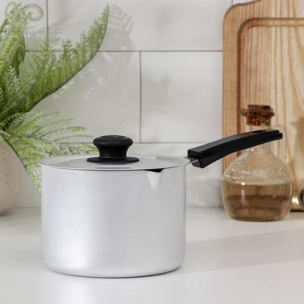 Ковш, 1 л, карбоновая ручка, цвет серый/1466007