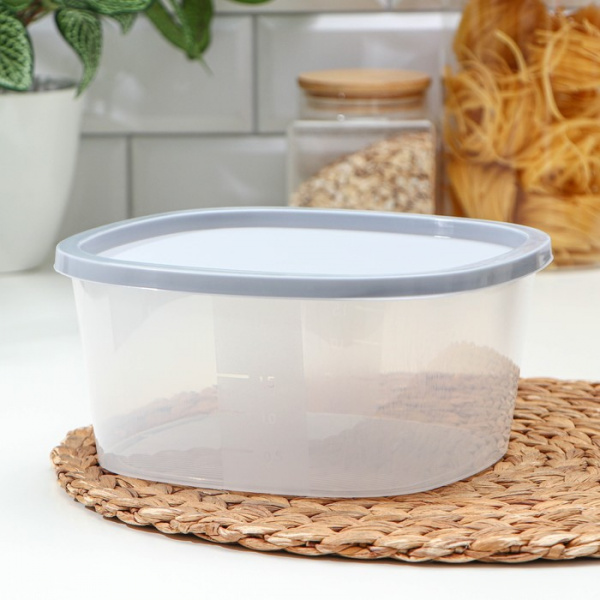 Контейнер для продуктов с мерной шкалой 2.65 л, прозрачный, пластик, крышка МИКС /2792221