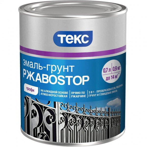 Грунт-эмаль РжавоStop Профи белая глянцевая 0,9кг.