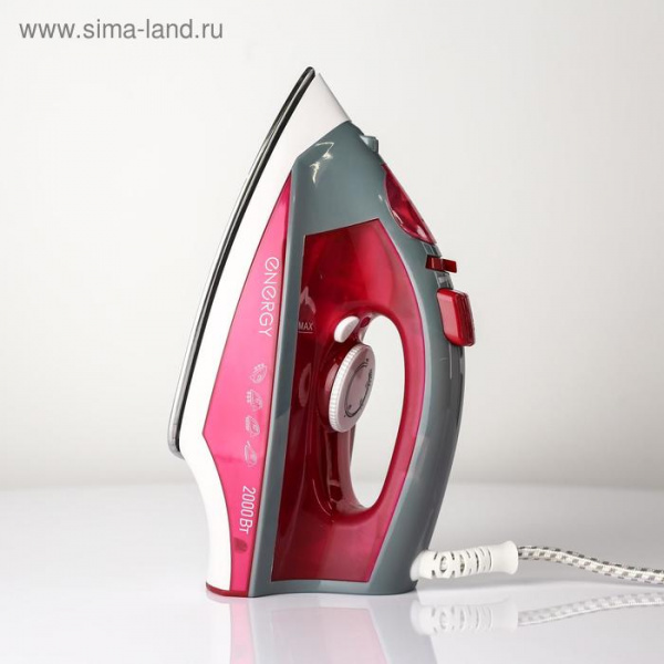 Утюг ENERGY EN-328, 2000 Вт, нержавеющая сталь, 350 мл, бордовый/1743797
