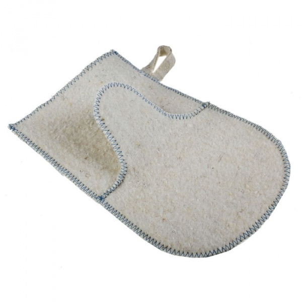 Рукавица банная белая (ТДЕ) Б43