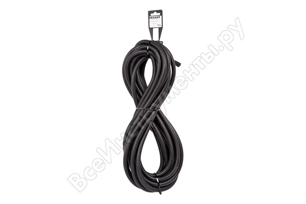 Трубa автомобильная гофрированная ПП d9,8 мм, разрезная, (бухта 10 м/уп.) (15-1010)