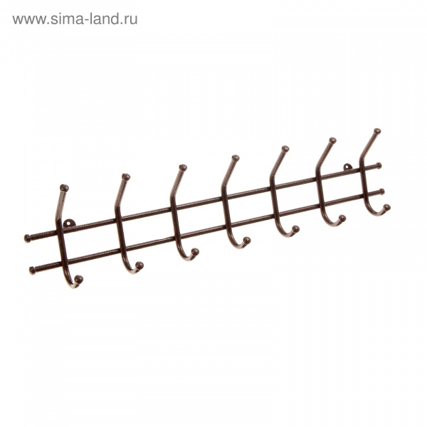 Вешалка настенная на 7 крючков «Норма-7», 70,5×16,5×8 см, цвет медный антик/192411