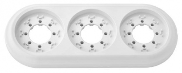 Рамка 3-местная белая, Ретро, BYLECTRICA