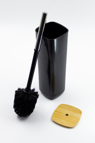 ПЛАСТИКОВЫЙ ЕРШИК ДЛЯ ТУАЛЕТА ЧЕРНЫЙ С БАМБУКОМ Joy Home