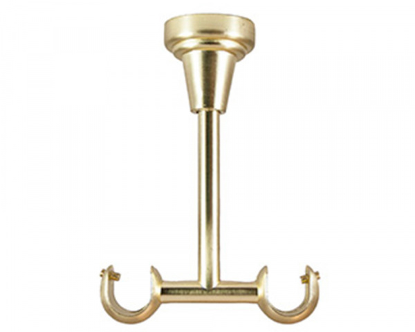 Кронштейн двойной потолочный латунь D16/16 (уп.1шт)