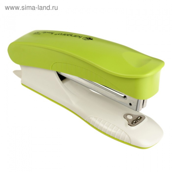 Степлер Kangaro Trendy № 10, до 15 листов, встроенный антистеплер, зелёный/3119028