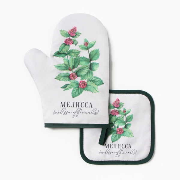 Набор кухонный "Мелисса" варежка-прихватка 20х27см, прихватка 17х17 см100% п/э /10425134