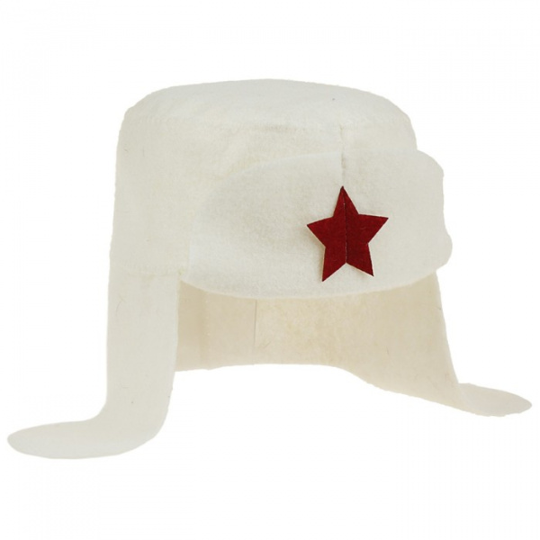 Шапка банная "Ушанка" белая/3262463