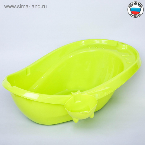 Ванночка со сливом 85см. "Буль-буль" ,цвет лайм,ковш микс 4407120