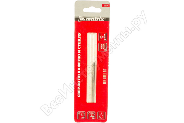 Сверло по кафелю 4мм MATRIX код 72814