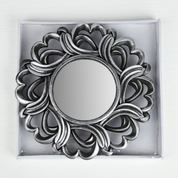 Зеркало настенное «Сердце», d зеркальной поверхности – 11 см, цвет «состаренное серебро»/3524735