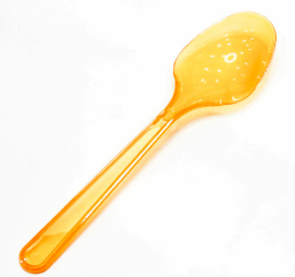 Ложка прозрачная оранжевая /24397