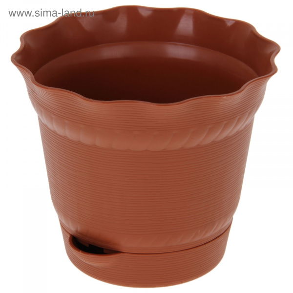 Горшок для цветов с поддоном AQUARELLE 1,7л  терракотовый 1141572