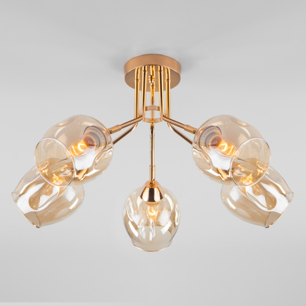 Потолочная люстра со стеклянными плафонами 30164/5 хром