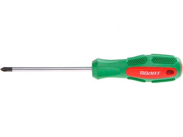Отвертка "+" №0 100мм PH ВОЛАТ (крестовая Phillips, двухкомп. рукоятка Anti-Slip) (17040-010)