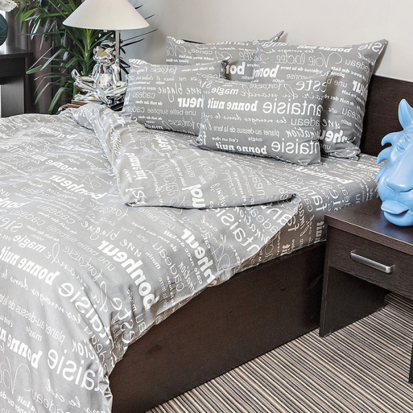 Постельное бельё Евро Ночь Нежна «Письма» 200х220см, 215х220см, 70х70см-2шт/4089226