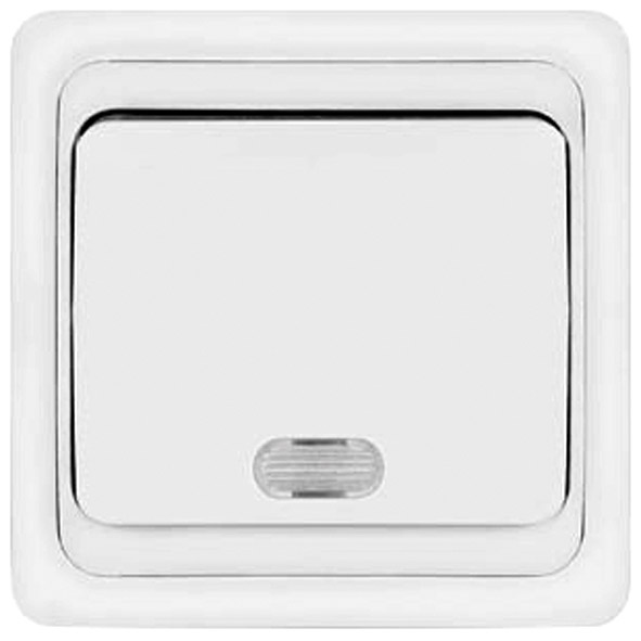 Выключатель 1кл. с подсветкой, скрытая установка "Валери" 84001