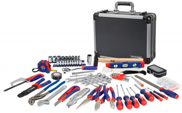 Набор метрических инструментов 297пр. в алюминиевом КЕЙСЕ WORKPRO