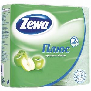 Бумага туалетная Зева 4рул. 2х-сл. Зеленое яблоко