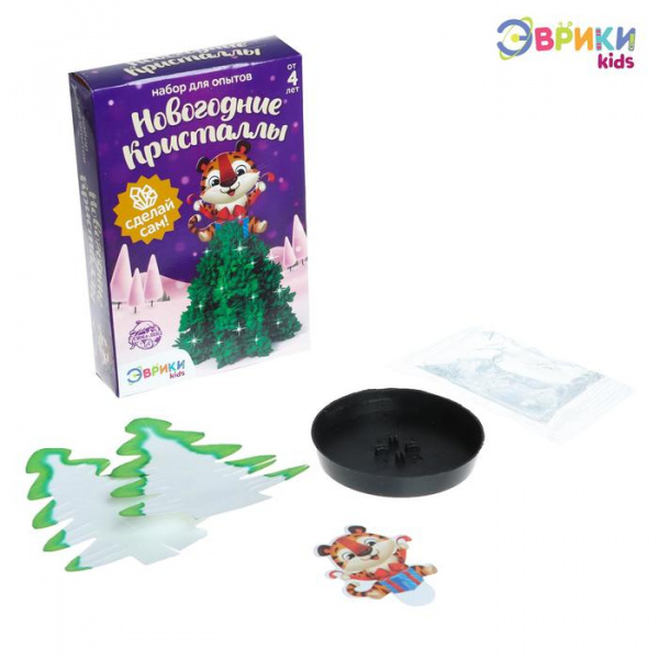 ЭВРИКИ Набор для опытов "Чудесные кристаллы", елка с тигром 6772414