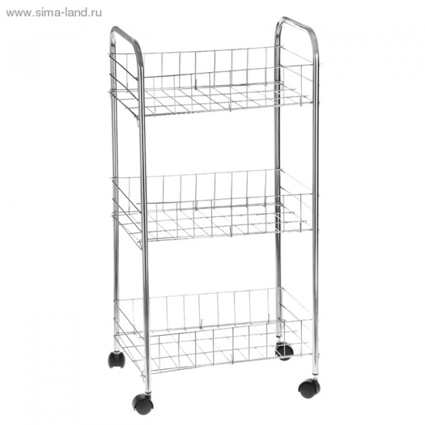 Этажерка 3-х ярусная на колесах 34*23*63см