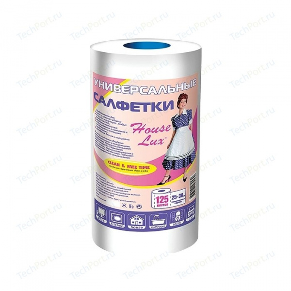 Тряпка HOUSE LUX универсальная в рулоне, 125 шт