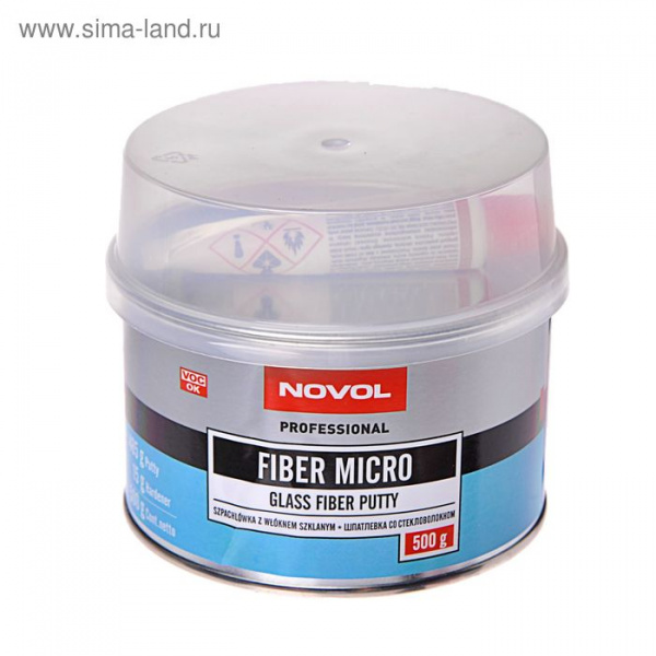 Шпатлёвка со стекловолокном Novol fiber micro 0,5 кг/2663970