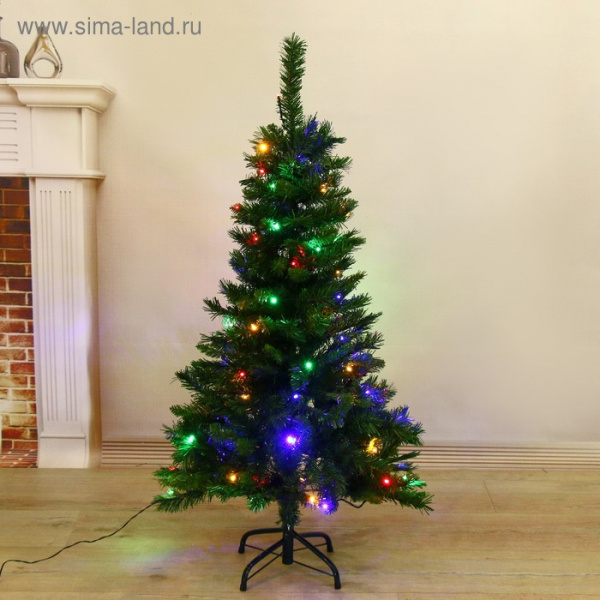 Ёлка Эксклюзив фибро цветные огоньки 120 см 205 веток мод. AG22/1108612