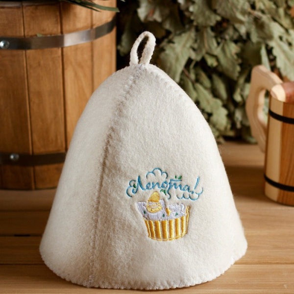 Шапка банная "Лепота" с вышивкой 1316609