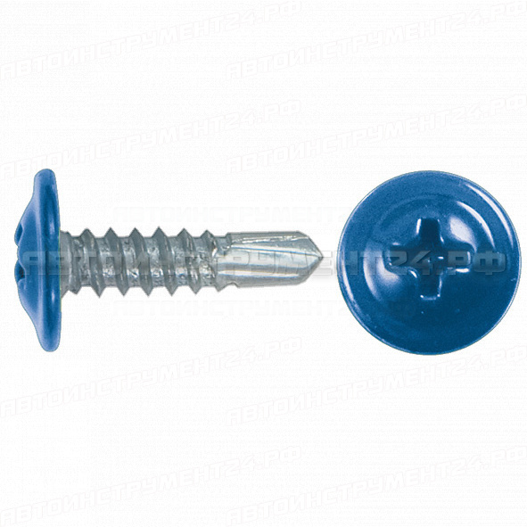 Саморез для листовых пластин, сверло 4,2х16 ярко-синий 100шт. RAL 5005