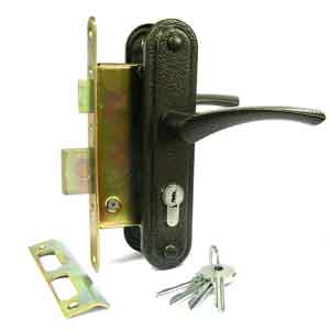 Замок врезной с ручками ЗВ-4-3-07 /серебро/ /Зенит/3318