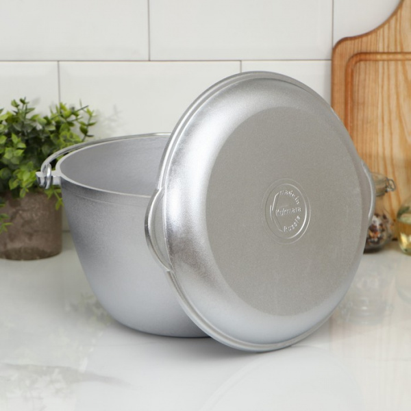 Казан походный, 5 л, крышка-сковорода, цвет серебряный /172966