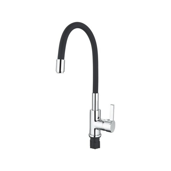 Смеситель д/кухни с силиконовым изл, (черный) латунь A9890F, Accoona