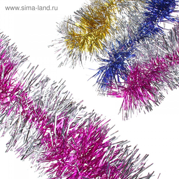 Мишура яркость d-11см 2м ромбы микс цвета 733849