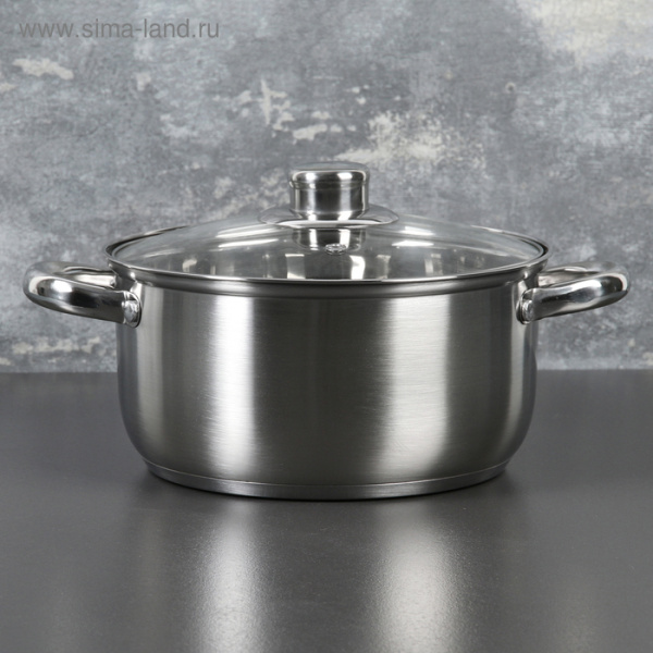 Кастрюля из нержавеющей стали «Для вкусных блюд», 3,2 л, с крышкой, цвет розовый/4097385