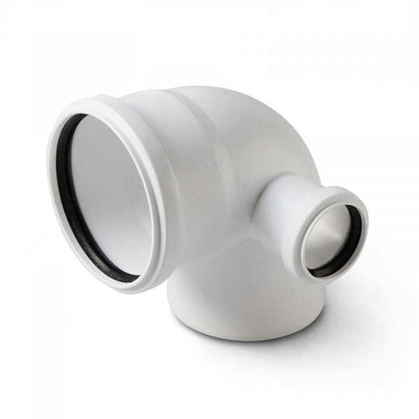 Отвод с выходом правый Stilte Белый 110x50/87,5