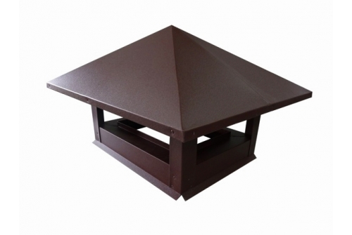 Дымник 38х38 4х скат коричневый RAL 8017