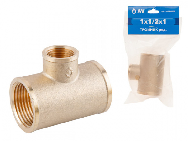 Тройник ред. 1"X1/2X1", AV Engineering (AVE306005)