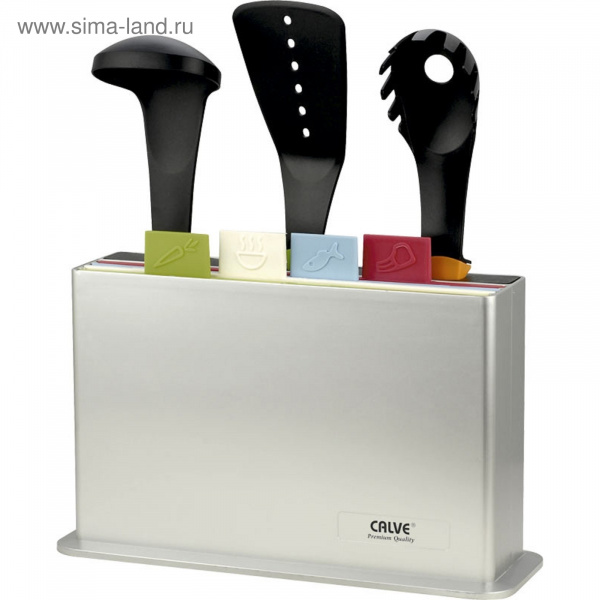 Набор кухонных принадлежностей CALVE, 8пр. 4 доски раздел. лопатка с прор. половник