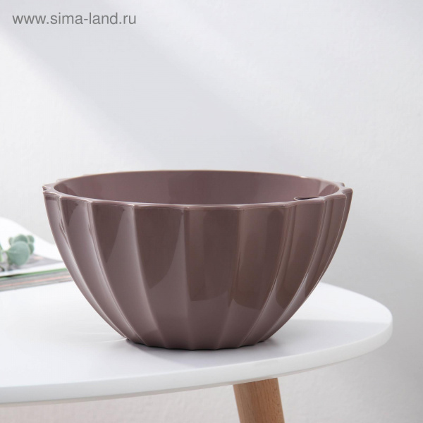 Кашпо для цветов с автополивом «Ракушка», 2,4 л, цвет мокко /5866346