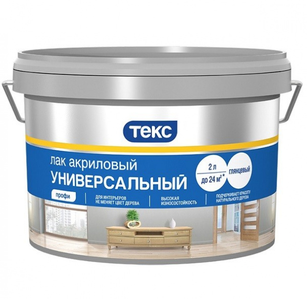 Лак универсальный акриловый Профи бесцветный глянцевый 2л.