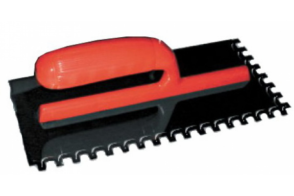 Гладилка нержавеющая сталь зубчатая с пластиковой ручкой 6*6 /05166